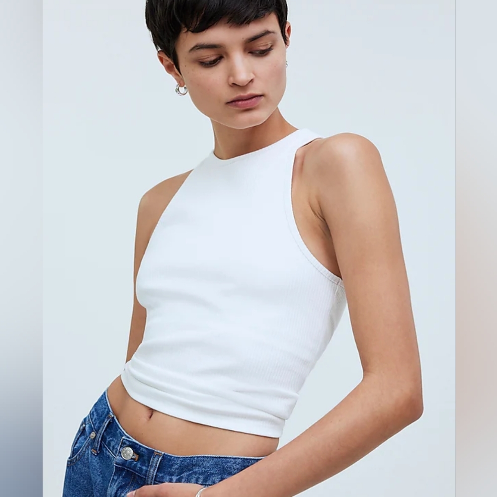 Madewell High neck Tank with Shelf Bra